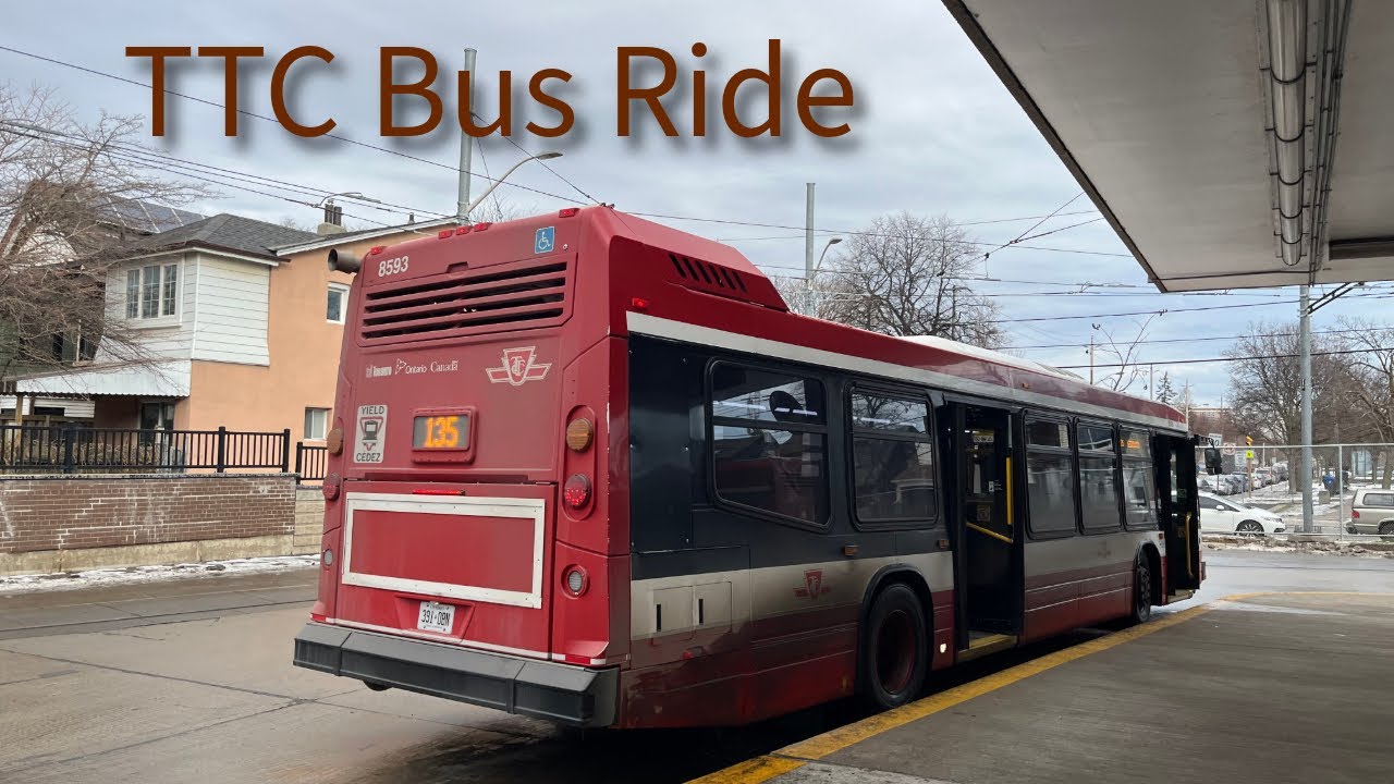 Toronto TTC 135 Gerrard Bus Ride - Full Route Eastbound 12/18/2025