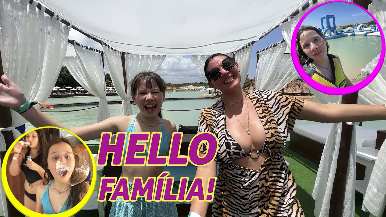 PRAIA 🏖️ UM DIA INTEIRO  no PARQUE AQUÁTICO com a Família Pontes : 🦋