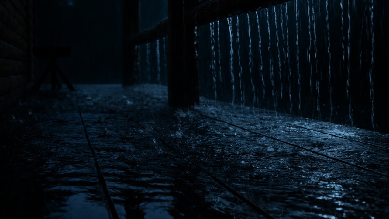 🔴 Instant Sleep with Heavy Rain in a Dark Cabin - Rain Sounds for Deep Sleep & Insomnia 😴