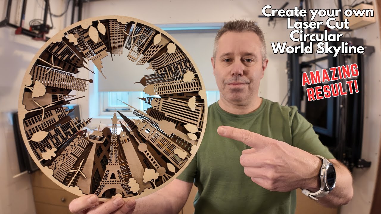 Laser Cut Multi-layered Circular Skyline of the World | #laser #lasercutting #Laserengraving #DIY