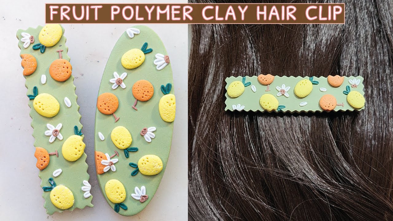 Cute Polymer Clay Hair Clip/ How To Make Hair Accessories For Summer!