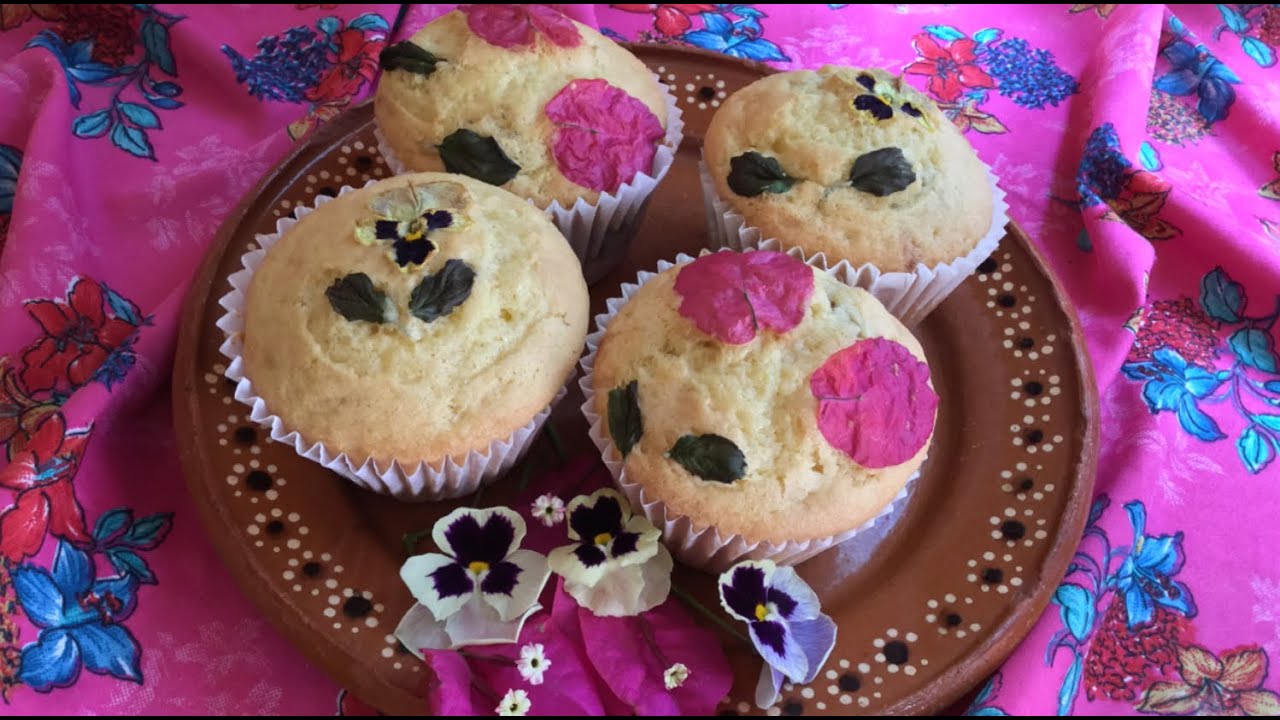 Panquecitos de FLORES + mermelada de JAMAICA