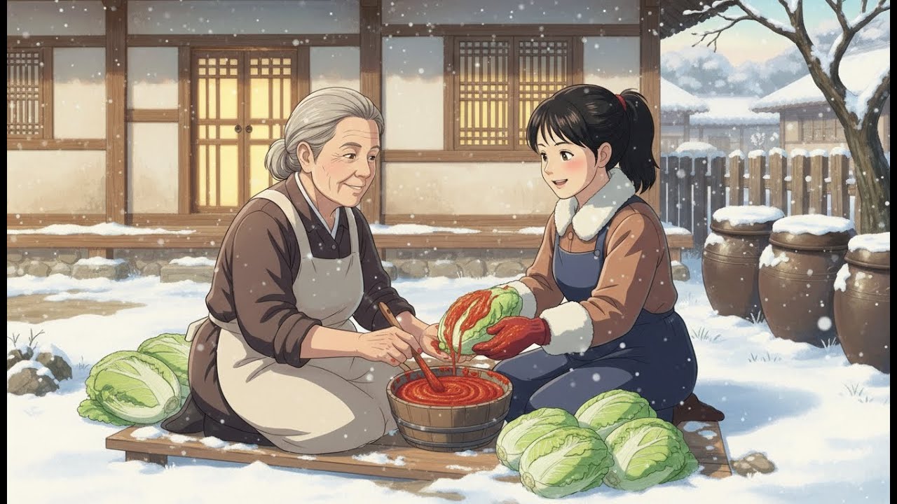On the First Snowy Day, We Make Kimchi — Love’s Flavor to Warm a Bitter Winter | Ghibli-Style