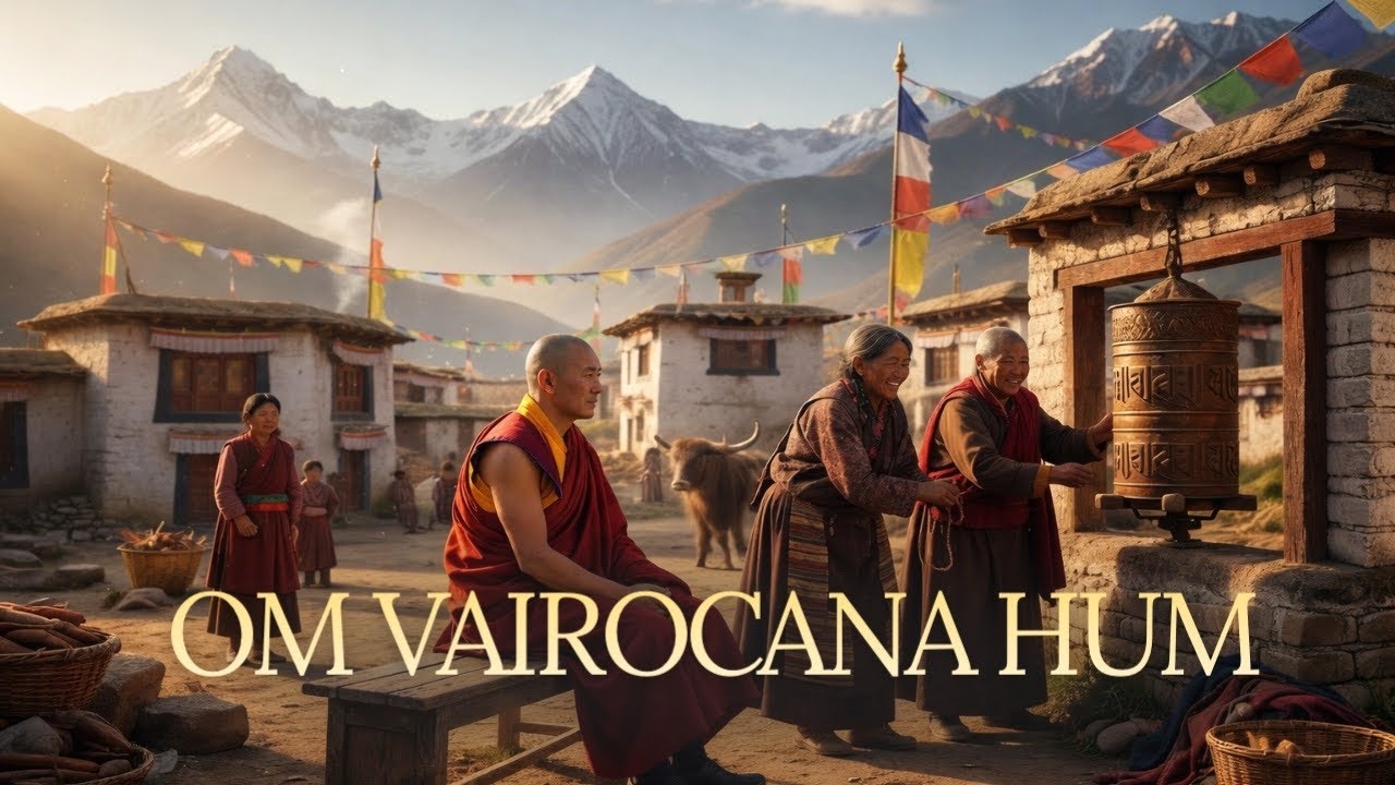 Om Vairocana Hum | A Peaceful Tibetan Village Day • Mantra Meditation for Clarity & Presence