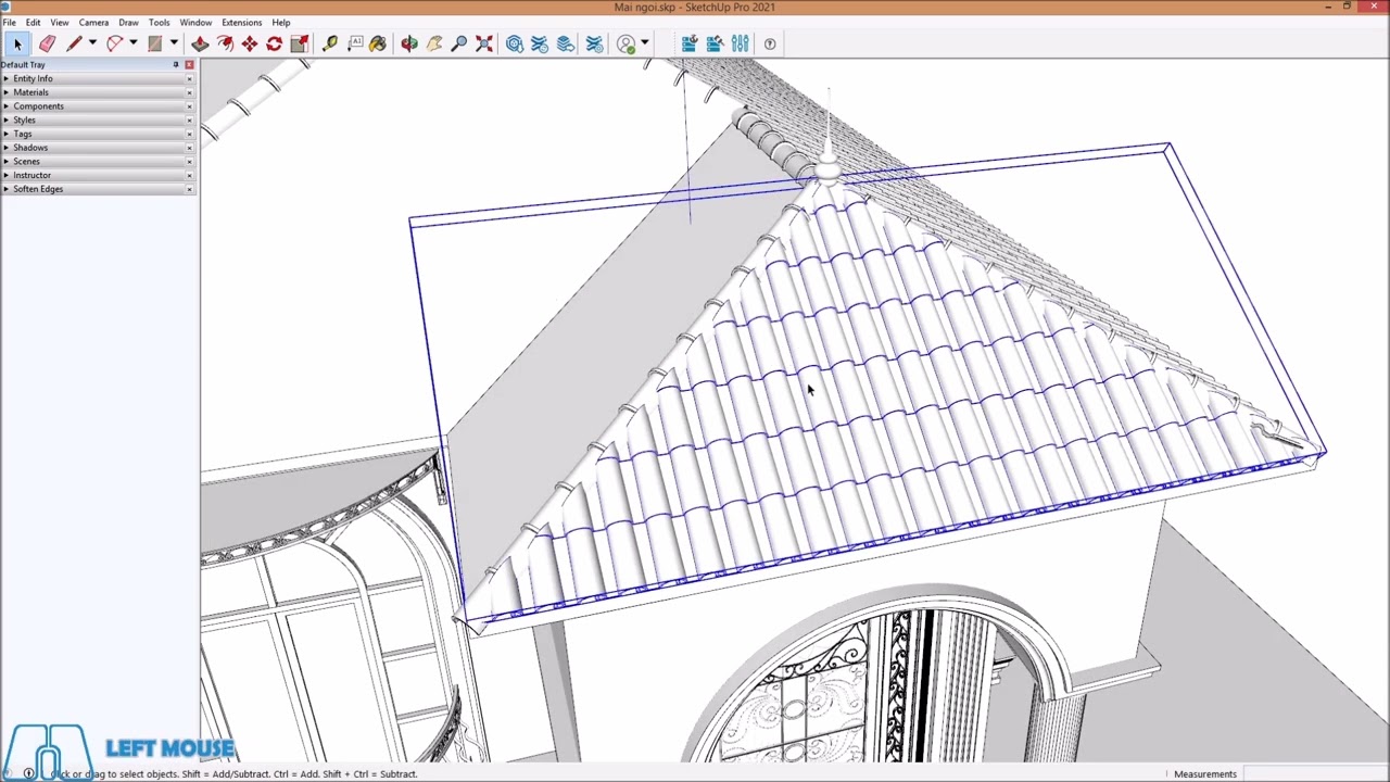 Hướng dẫn làm mái ngói với Dynamic Component Sketchup