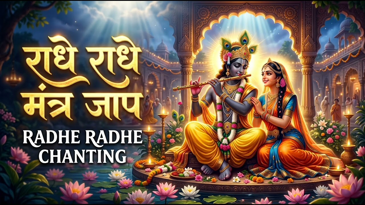 राधे राधे मंत्र जाप 108 बार | Radhe Radhe Chanting | Radha Krishna Bhajan | Peaceful Krishna Mantra