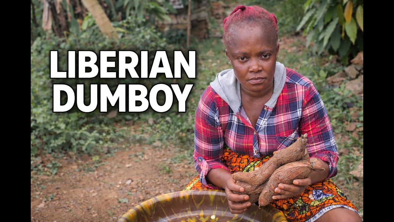 Traditional Liberian Dumboy (Pounded Cassava) Made From Scratch 🇱🇷🔥 | African Village Cooking