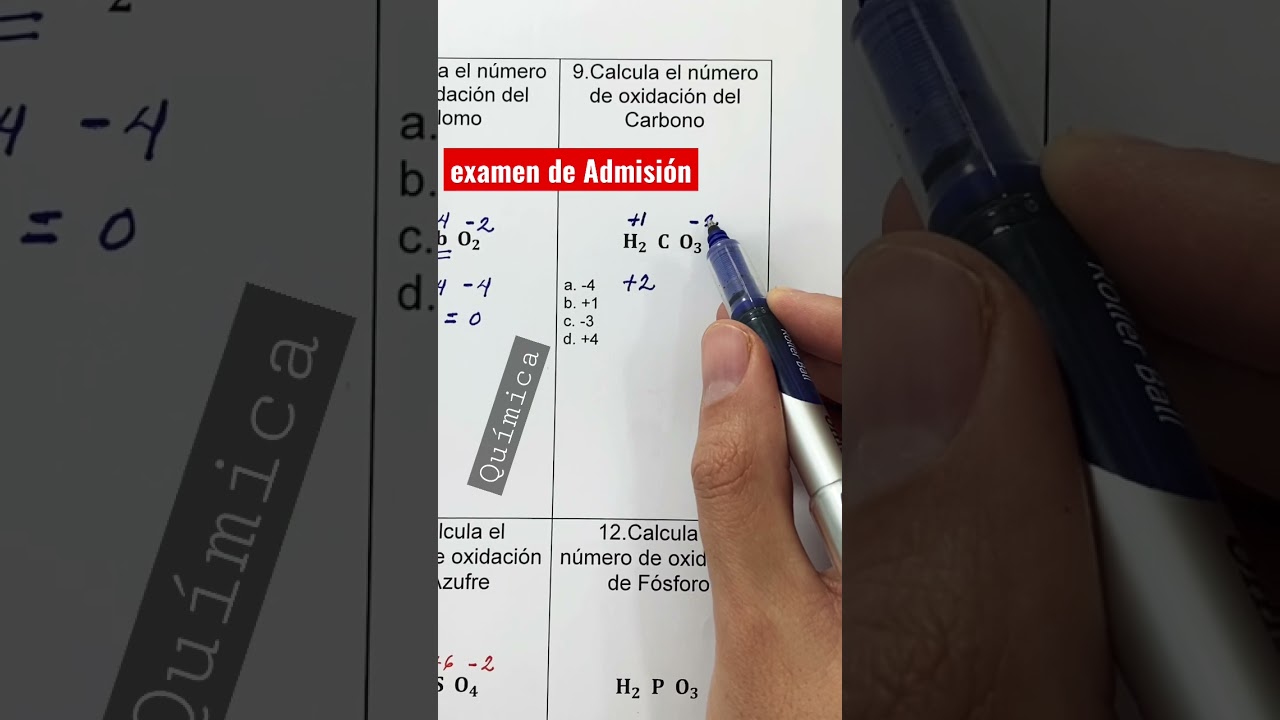 Calcular los n&uacute;meros de oxidaci&oacute;n wn #quimica  #shorts  #ceneval  #qu&iacute;mica #emmanuelasesorias