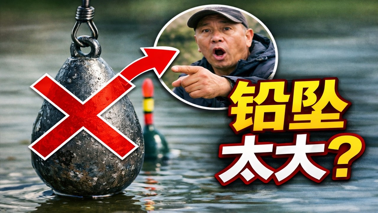 别再怪饵料了！守一天没口，老钓友一句话点醒：问题全在铅坠上！
