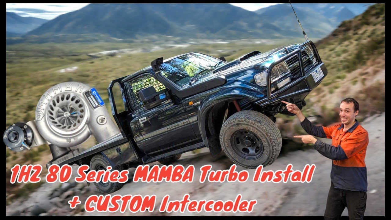 1HZ 80 Series MAMBA Turbo Install + CUSTOM Interco Feat.@house-ofhoon #mambaturbo #landcruiser #td42