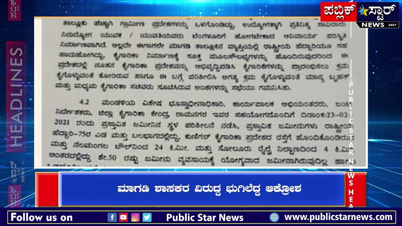ಮಾಗಡಿ ಶಾಸಕರ ವಿರುದ್ದ ಜಮೀನು ಬಿಡುವುದಿಲ್ಲವೆಂದು ರೈತರ ಆಕ್ರೋಶ magadi mla A.MANJUNATH #AMANJUNATH