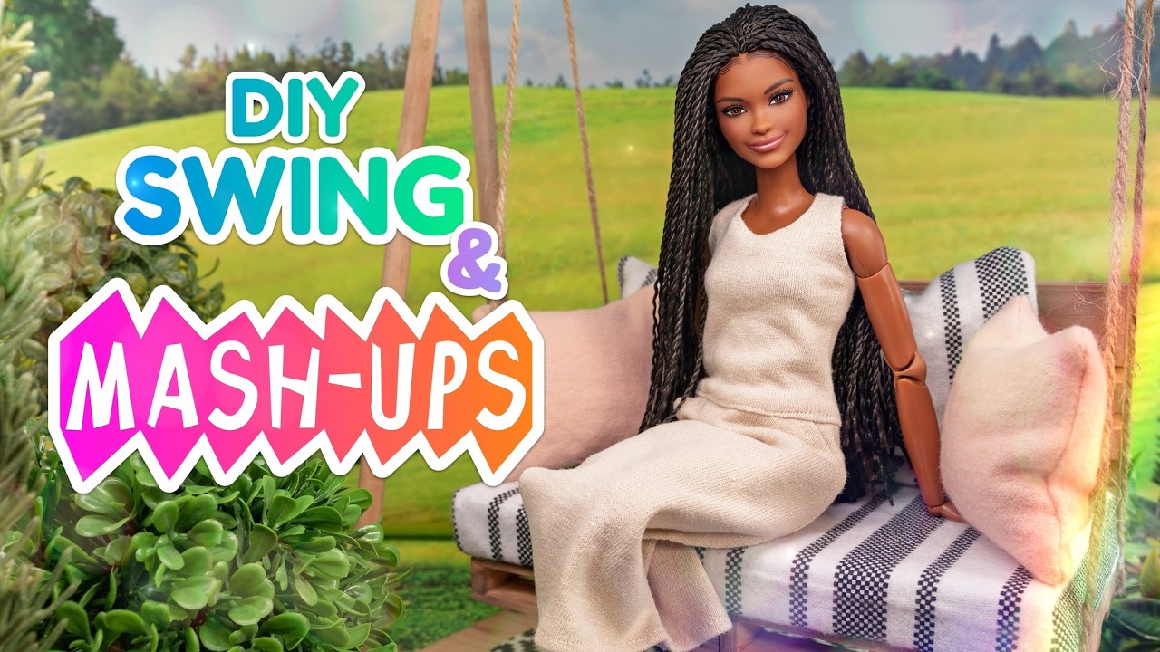 DIY Wood Swing For Dolls & Mash up : Wood Craft Ideas for Barbie | Dollhouse