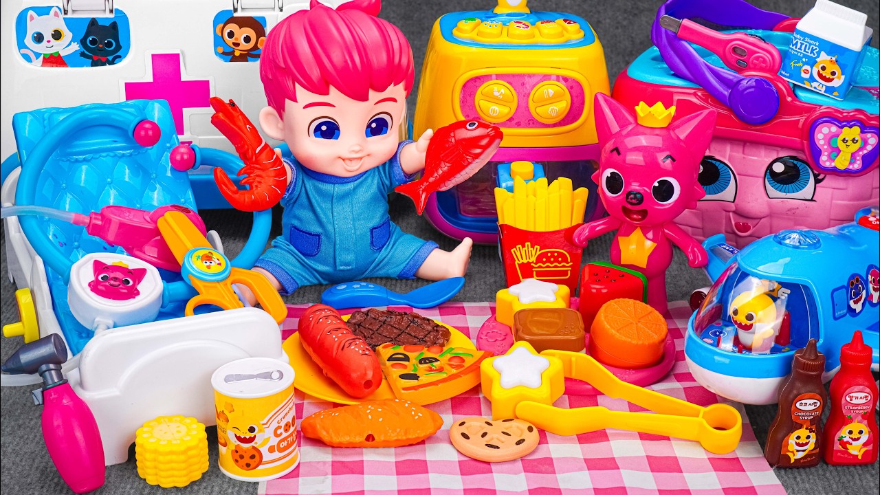 Satisfying Unboxing & Review Miniature Pinkfong Camping Playset | ASMR
