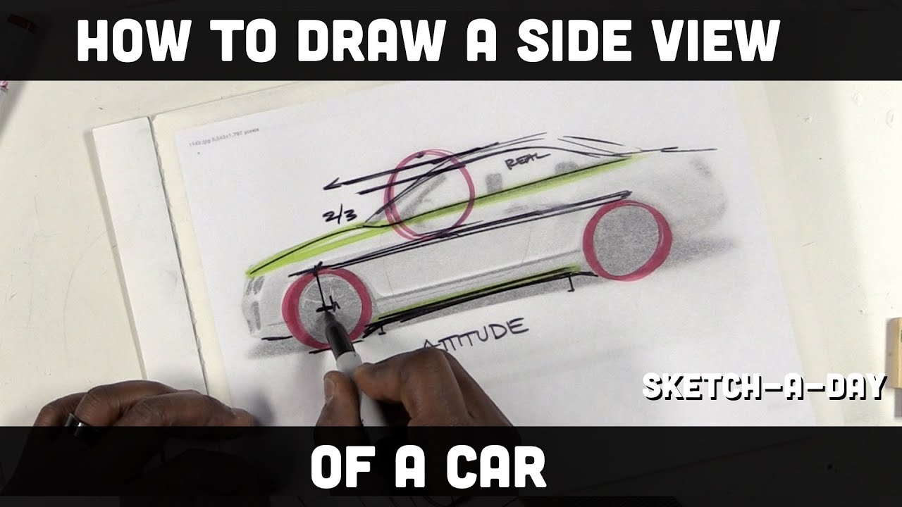 How to draw a car: Side view proportion
