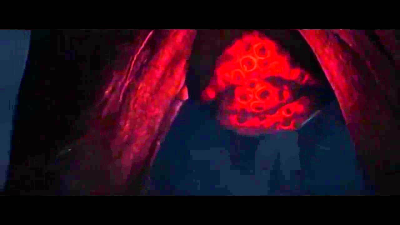 HD Godzilla 2014 scene/clip female muto attacks the train on the bridge HD