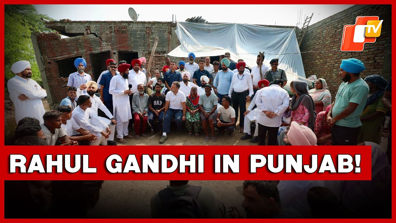Rahul Gandhi Visits Flood-Affected Areas And Interacts With Villagers In Gurdaspur