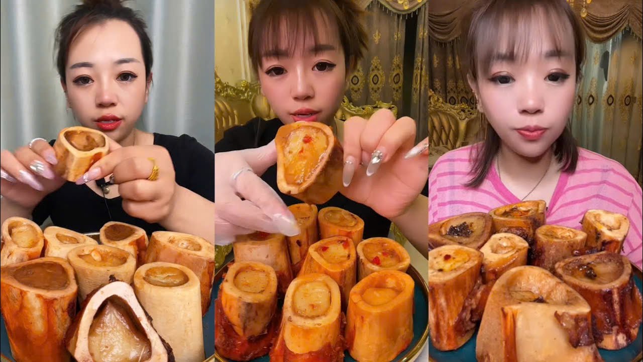 (NEW DAILY VIDEO) ASMR MUKBANG CHINA EAT BEEF BONE MARROW, THÁNH ĂN TUỶ XƯƠNG CAY, 吃牛骨髓, 골수를 먹다 1099