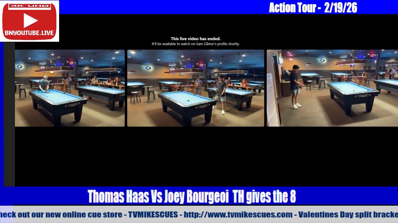 Thomas Haas Vs Joey Bourgeois - 2 out of 3 Sets - Action Simulcast  - 2/19/26