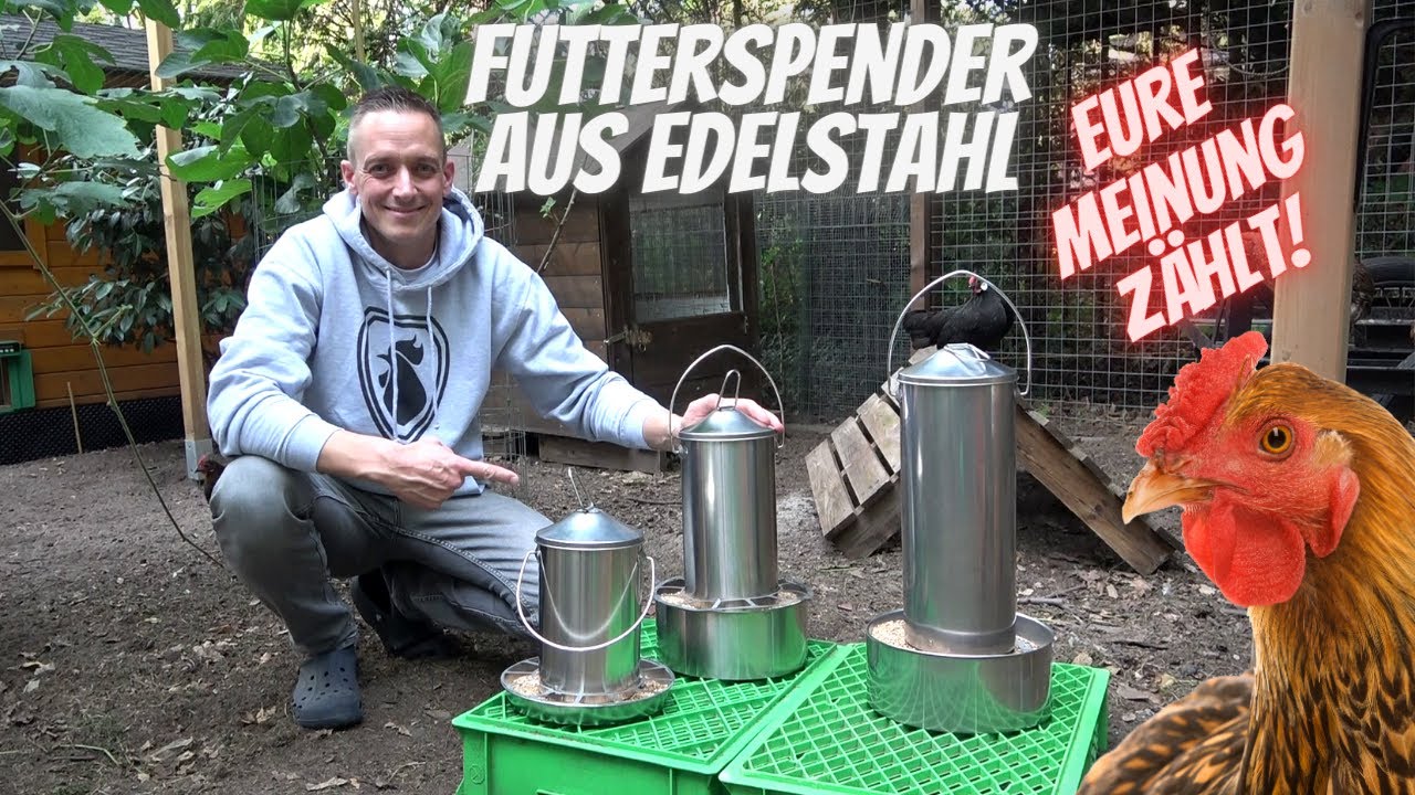 Futterspender für Hühner aus Edelstahl  - erste Prototypen vorgestellt