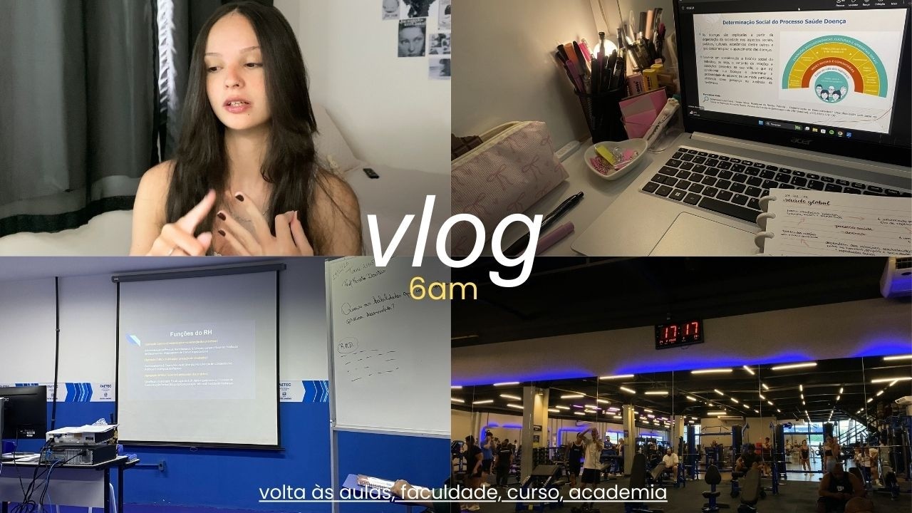 6am vlog: voltando a uma rotina | aula online faculdade, curso & treino
