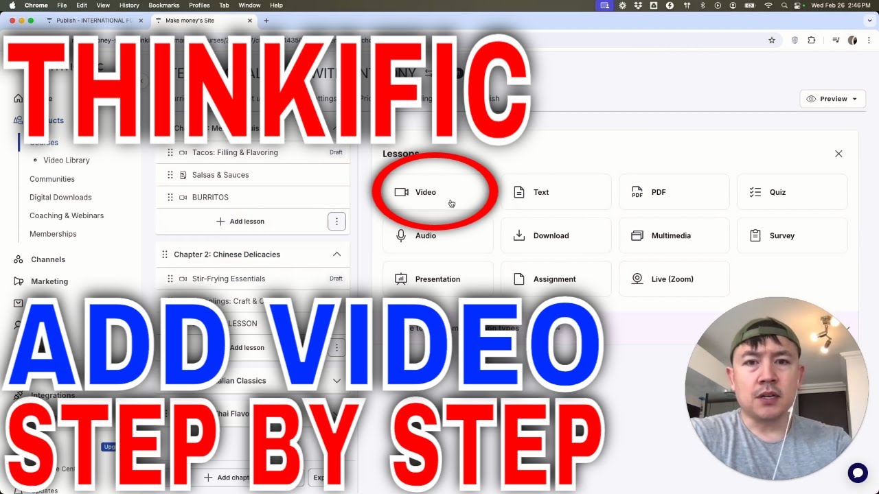 ✅ How To Add Videos To Your Thinkific Course 🔴