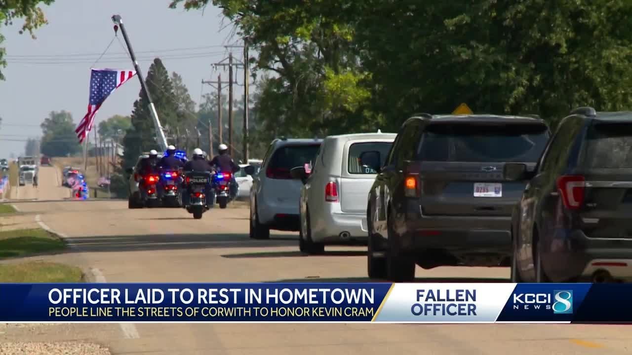 Corwith welcomes Officer Kevin Cram home in final leg of procession