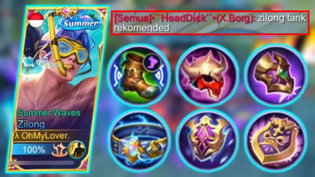 ZILONG BUILD TANK, DARAH TEBAL GAMPANG OPEN WAR !! MUSUH AUTO TOXIC - MOBILE LEGENDS