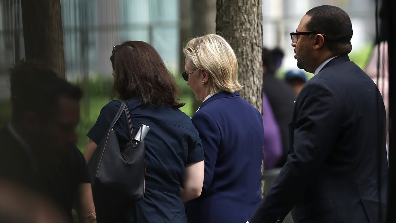 Clinton leaves 9/11 memorial service early