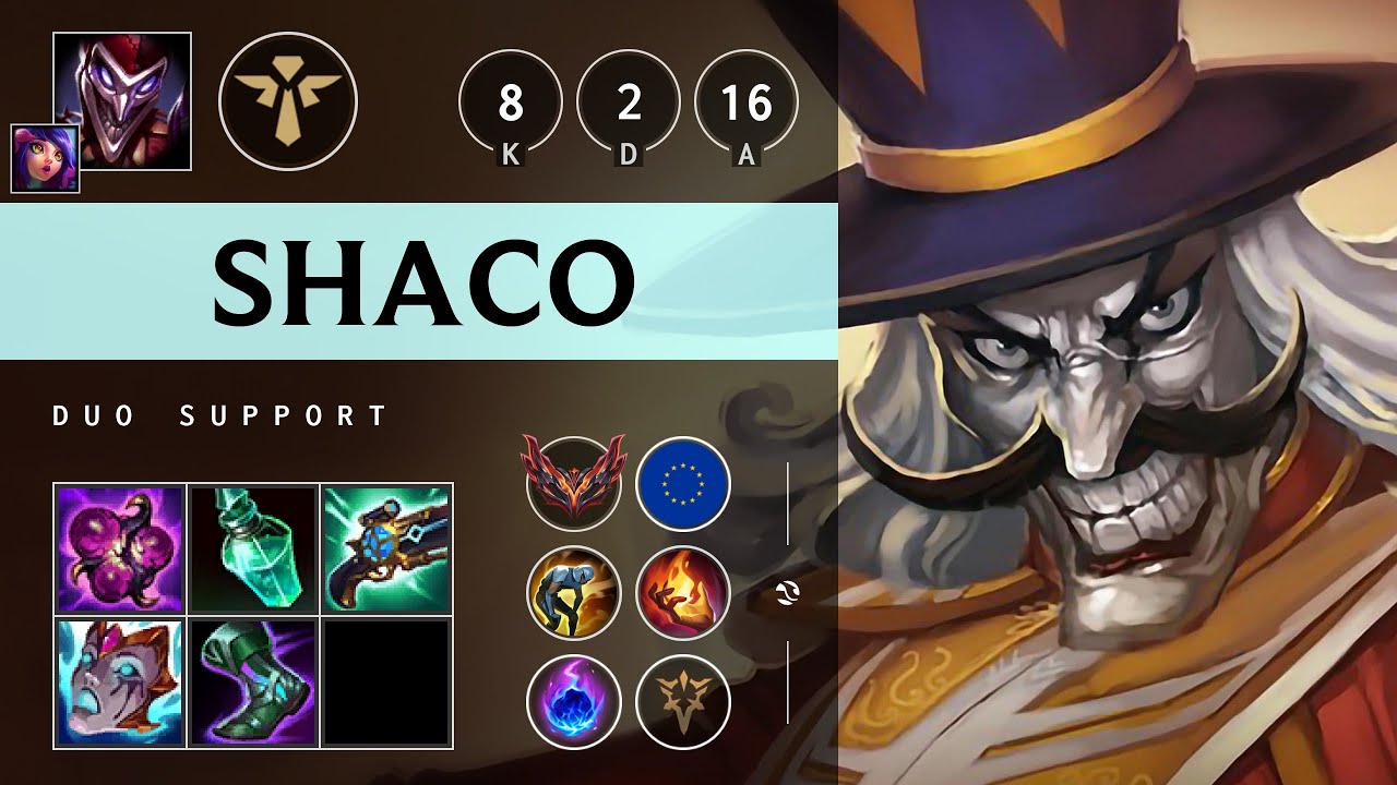 Shaco Support vs Thresh: Rampage - EUW Grandmaster Patch 25.S1.1