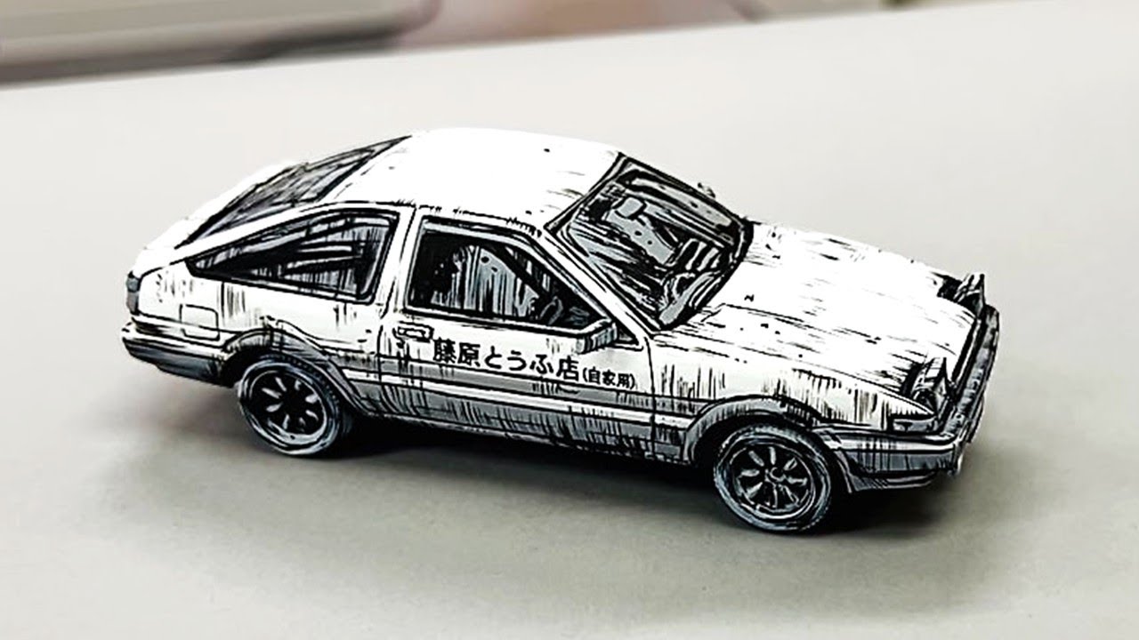 頭文字Dのプラモデルを漫画風に塗ったらホビージャパンに載った件【楽プラ　青島文化教材社　拓海のハチロク】