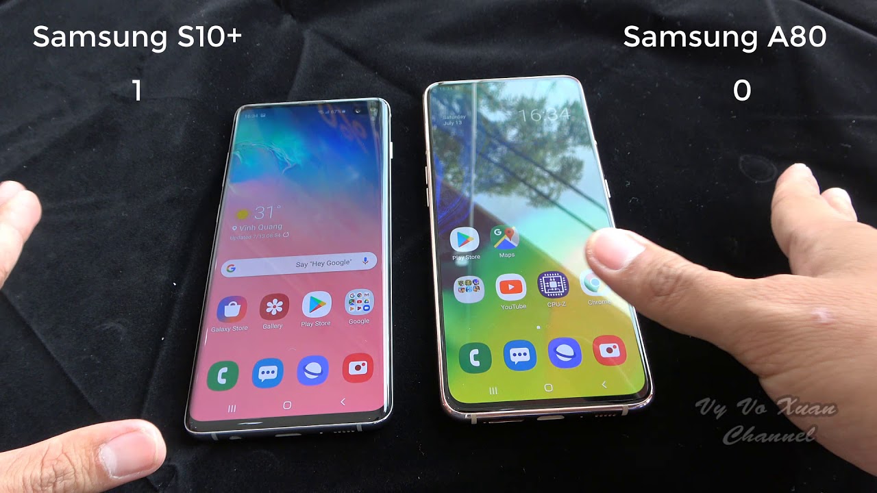 Compare Fingersprint of Samsung Galaxy A80 and Samsung Galaxy S10 plus