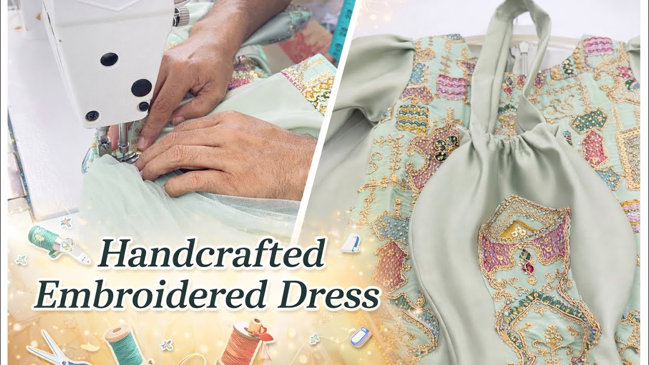 Handcrafted Embroidered Dress | Professional Tailorin & Sewing Process