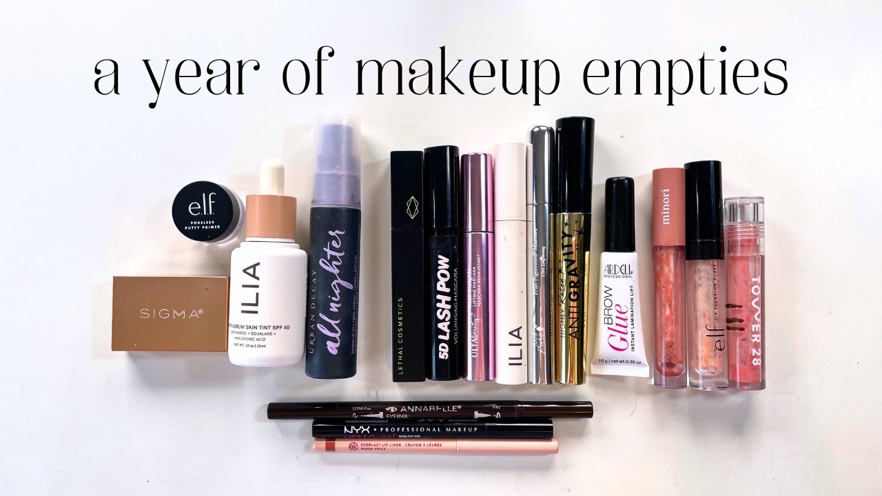 2024 MAKEUP EMPTIES: all the makeup I used up in one year