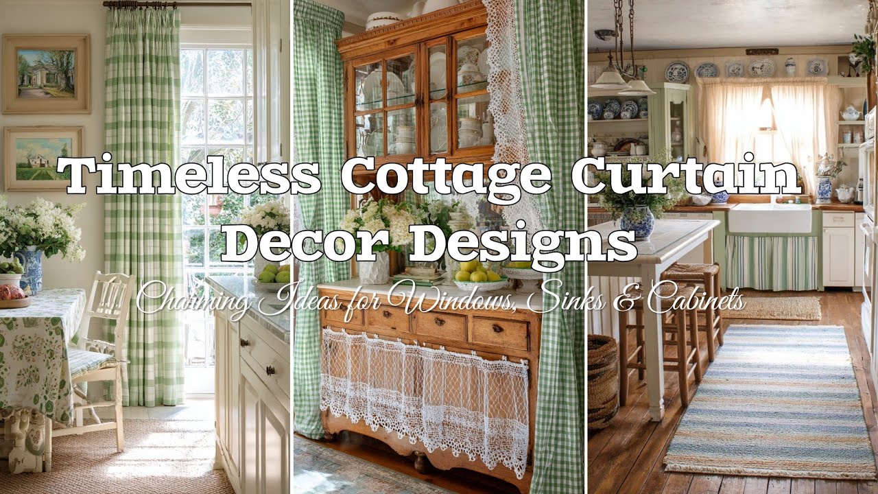 🍃 BEAUTIFUL VINTAGE COTTAGE KITCHEN CURTAINS  (Designs & Ideas for Cabinets, Windows, Sinks & More)