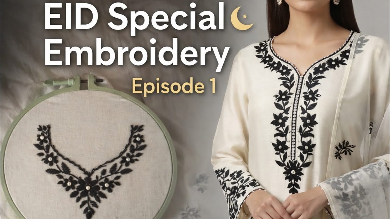 Eid Special Outfit Embroidery | Episode 1 Hand Embroidery for Beginners