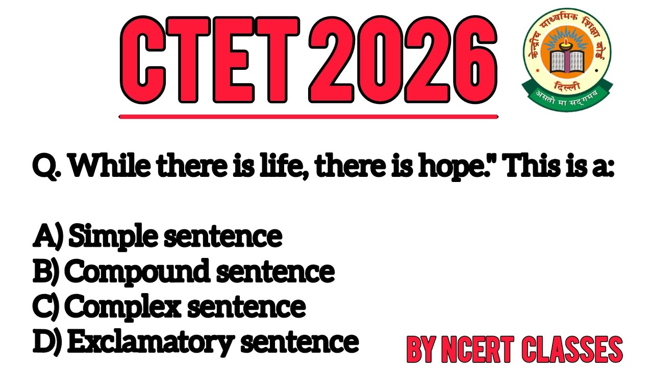 CTET 2026 English Grammar Important Questions.....