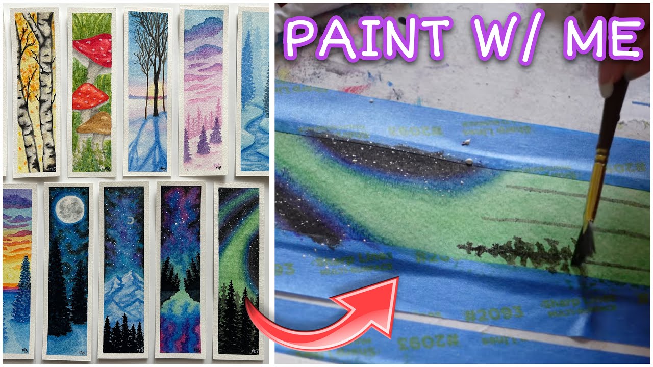 Paint With Me 🎨 Creating My Fall/Winter Watercolor Bookmark Collection