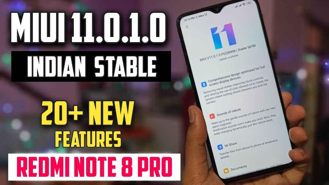 MIUI 11.0.1.0 Stable Update For Redmi Note 8 Pro | Download Link | New Features
