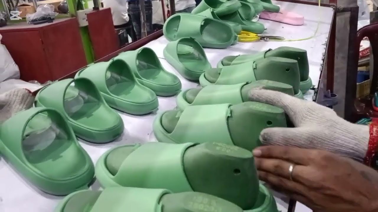 EVA sandals, slippers making process # Injected EVA