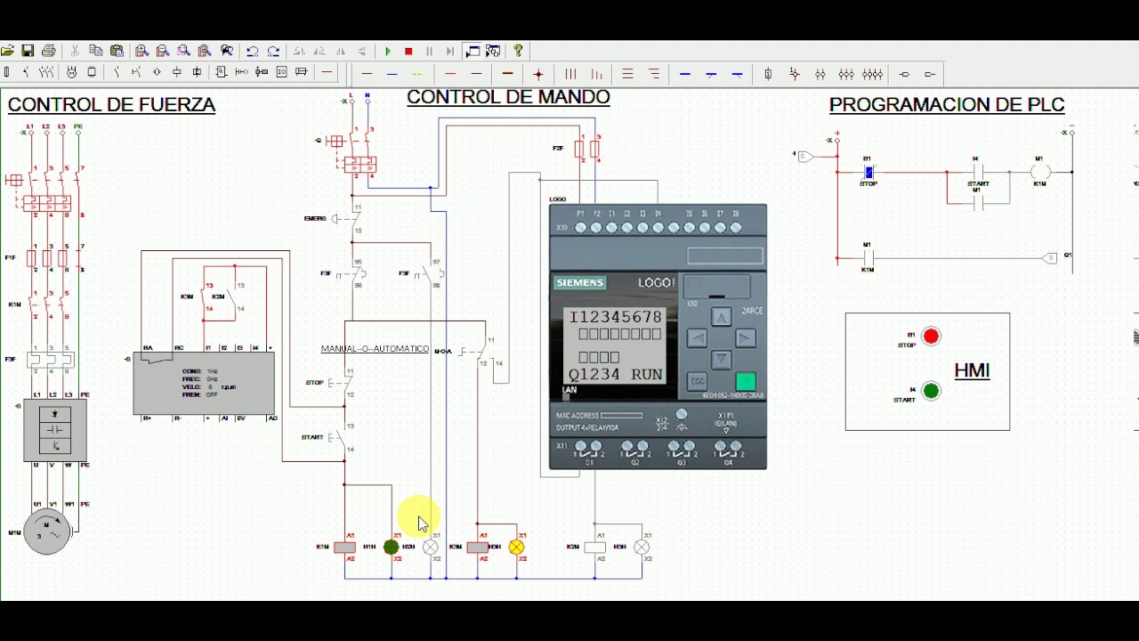 Instalación y Programación del PLC LOGO Y VARIADOR CADeSIMU 3.0