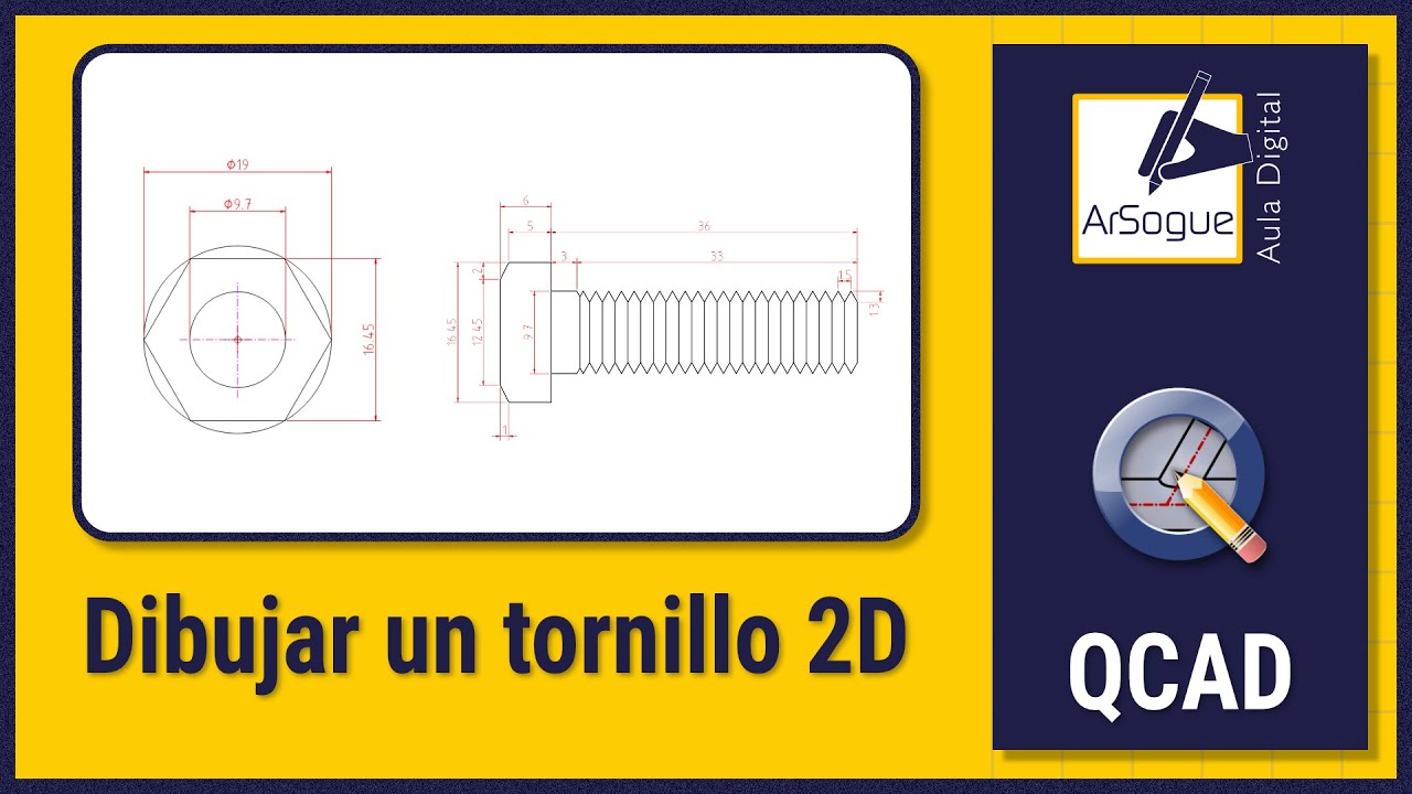 Como dibujar un tornillo con QCAD