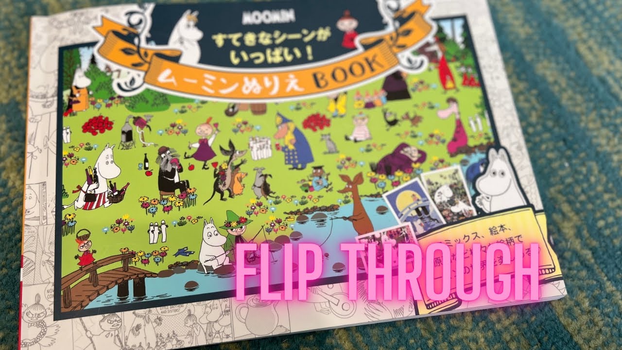 Japanese Moomin Coloring Book Flip Through/ Adult Coloring 