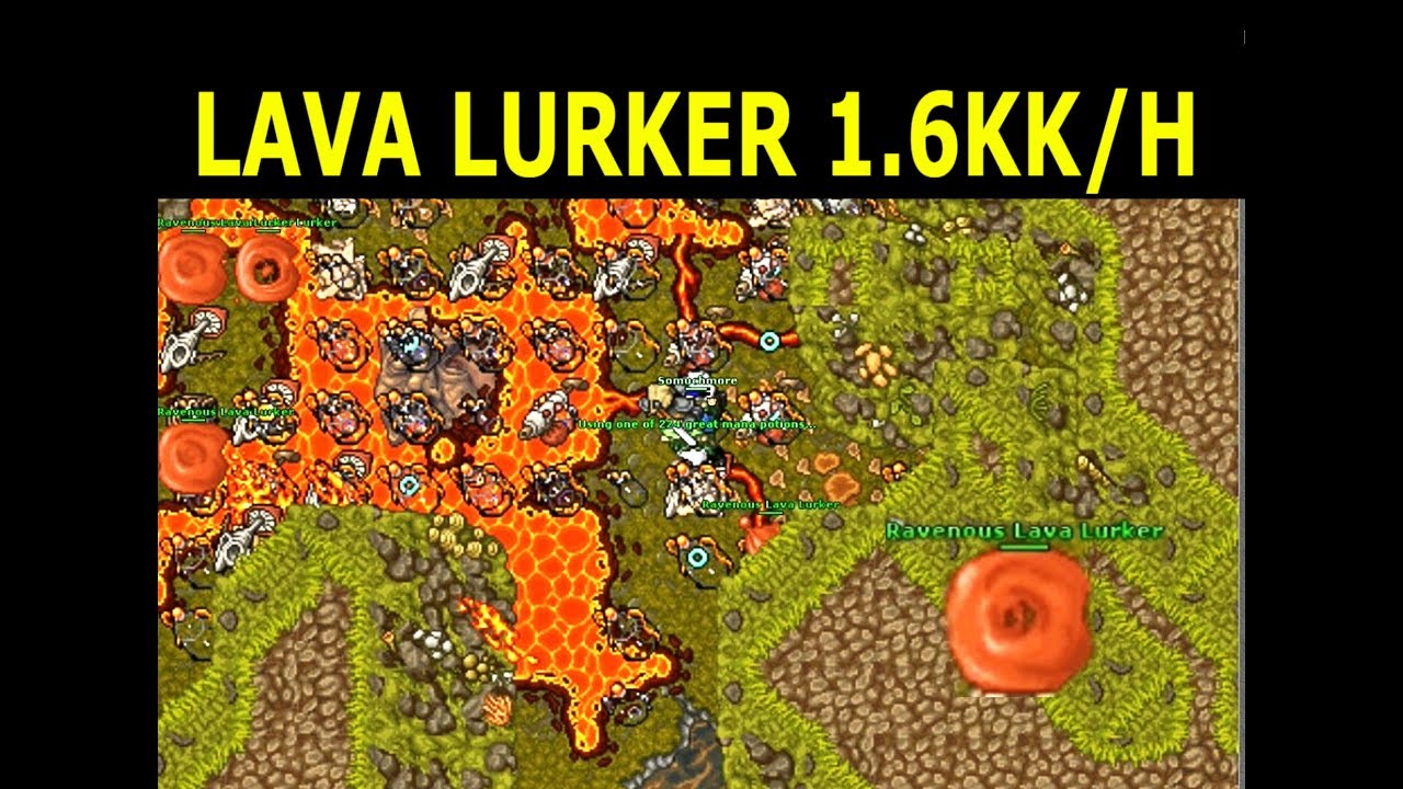 Tibia · Hunt Guide 2019 · Mage 100+ · 1.6KK/H AT 120 · Lava Lurker Kazordoon (Solo Hunting)