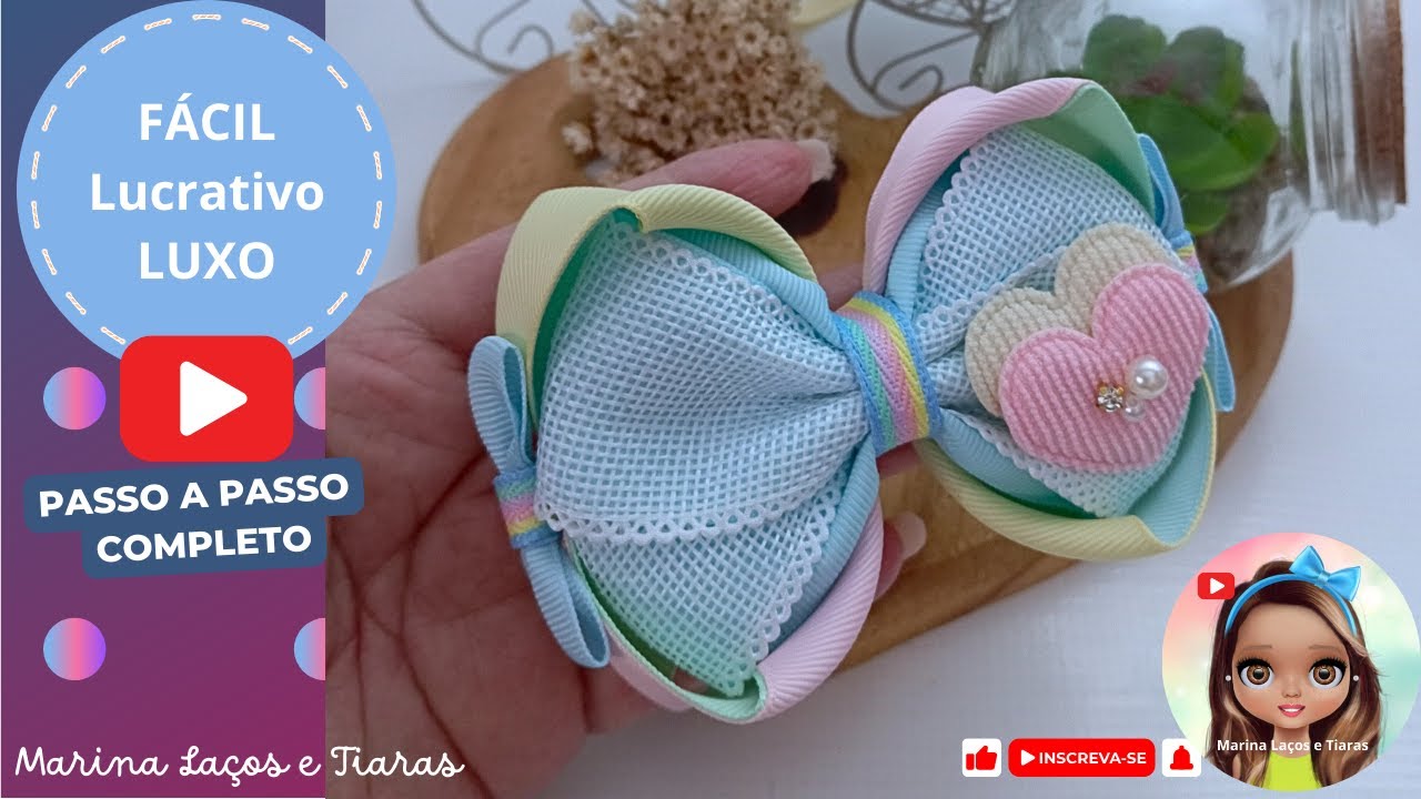PASSO A PASSO: Laço Amora Invertido com Cruzado de Juta Embutido (Acabamento de Luxo) 🎀✨