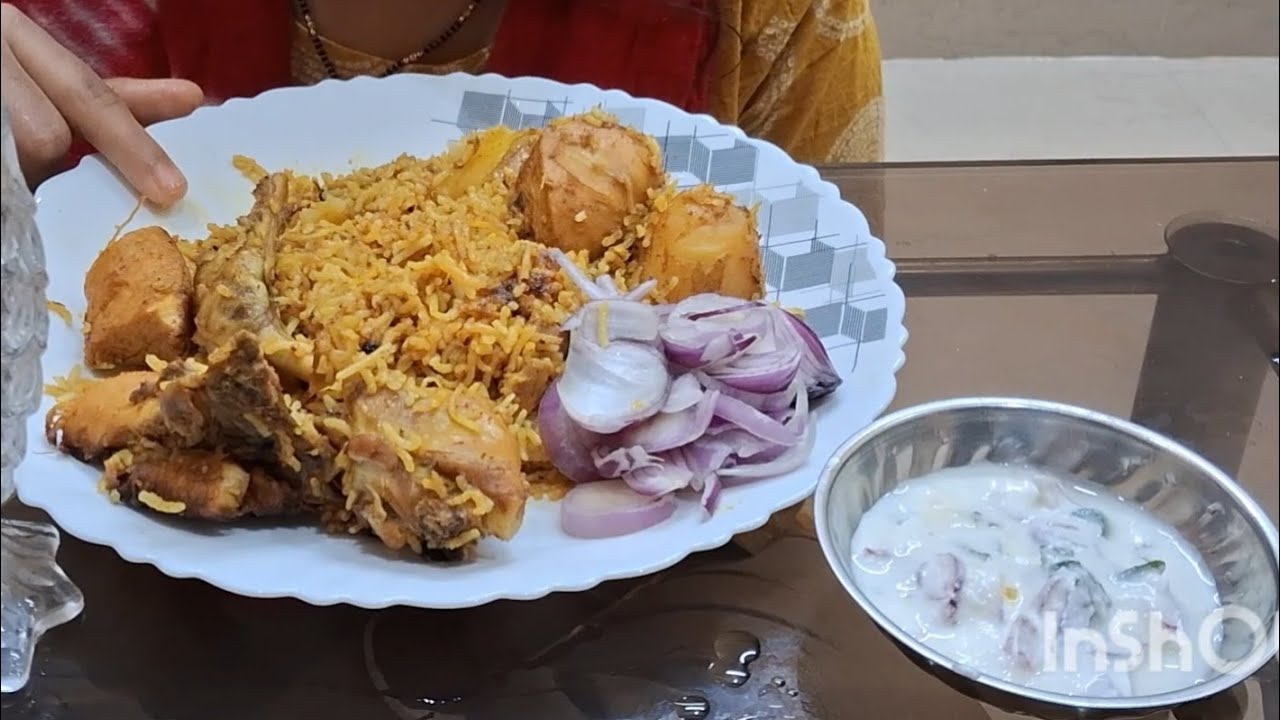 EATING SPICY CHICKEN BIRYANI | TASTY CHICKEN BIRYANI  