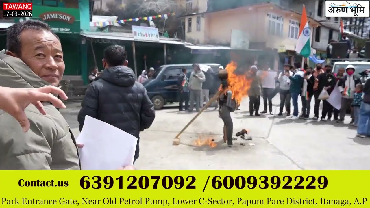 Tawang public organised peaceful rally against Corruption in PWD, Tawang Division...