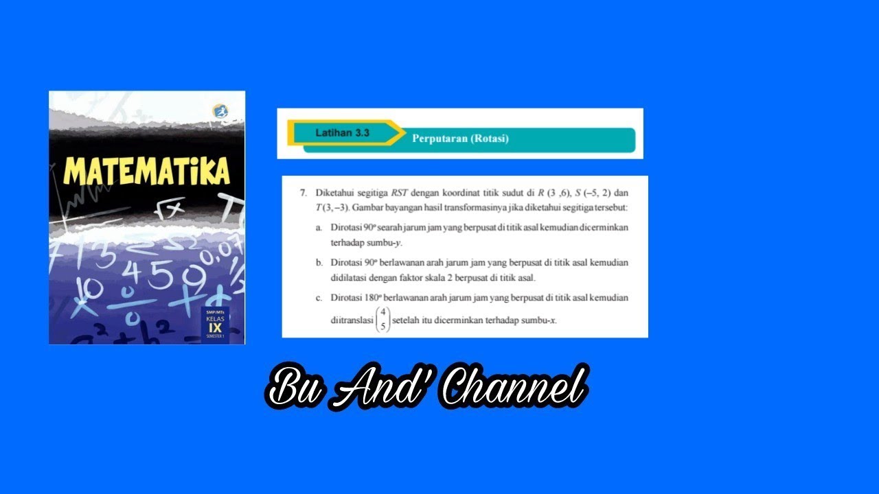 Latihan 3.3 no. 7 mat. Kelas 9 Bab 3 Transformasi