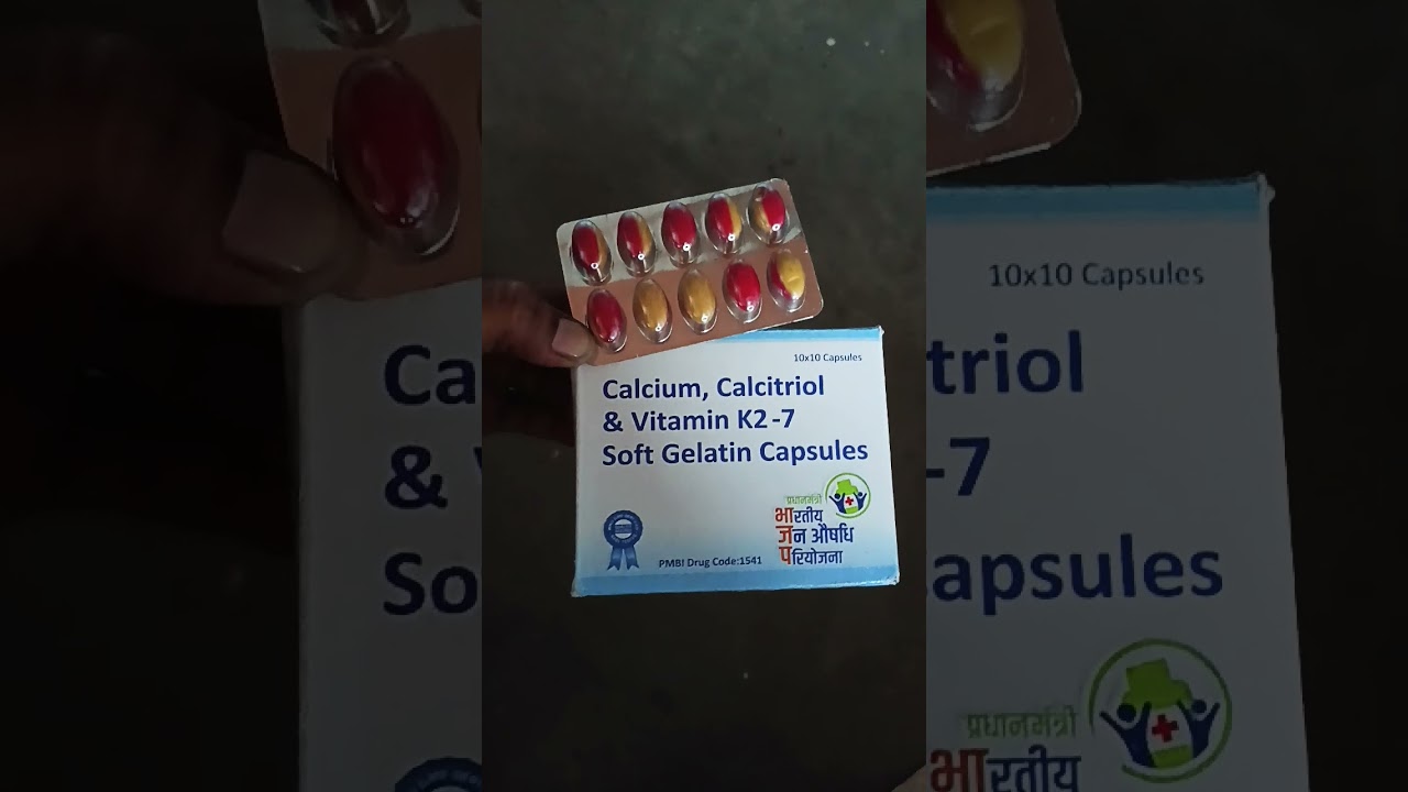 Janaushadhi Calcium, Calcitriol and Vitamin K2-7 soft Gelatin Capsules #short*