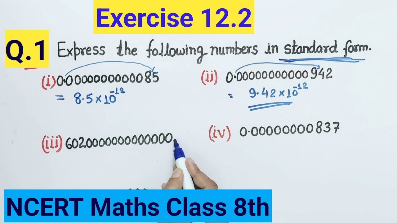 Exercise 12.2 Question 1 Class 8th Maths  NCERT Ch 12 Exponents and Powers CBSE | Ex 12.2 Q1 class 8