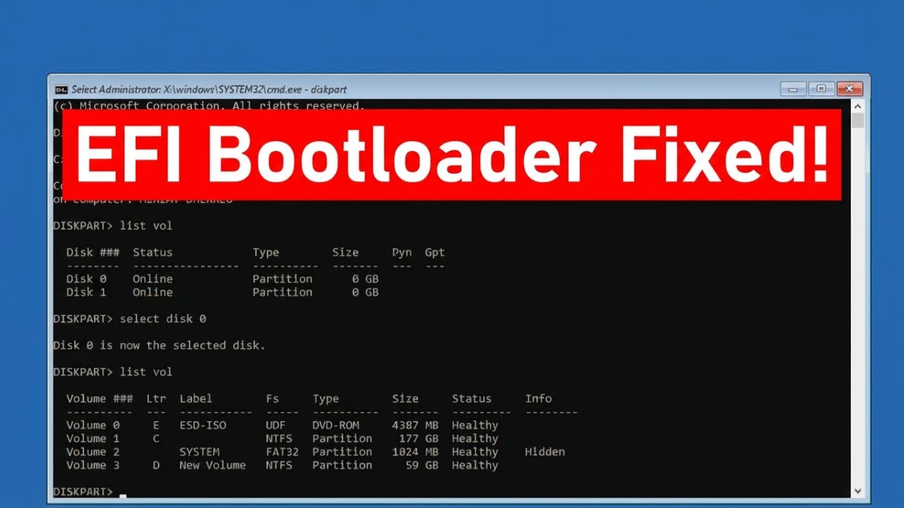 How To Fix EFI Bootloader in Windows 11